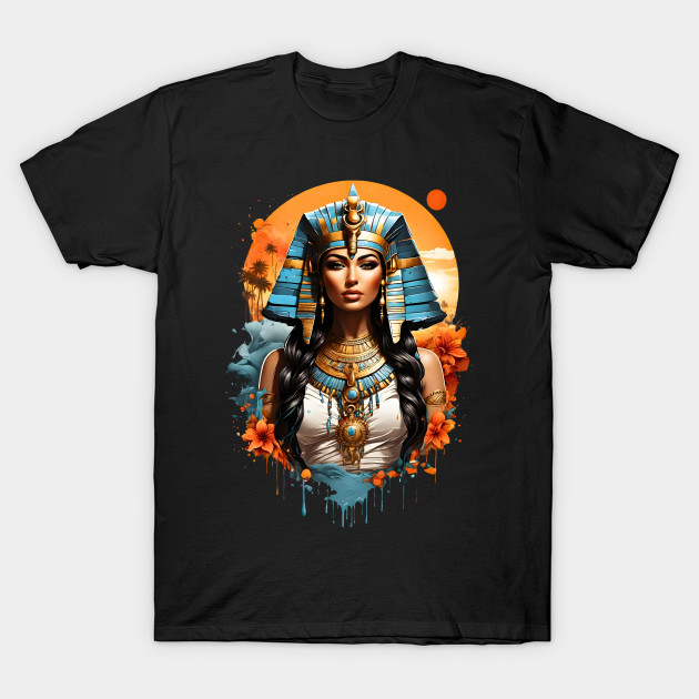 Cleopatra Queen of Egypt retro vintage floral design by Neon City Bazaar